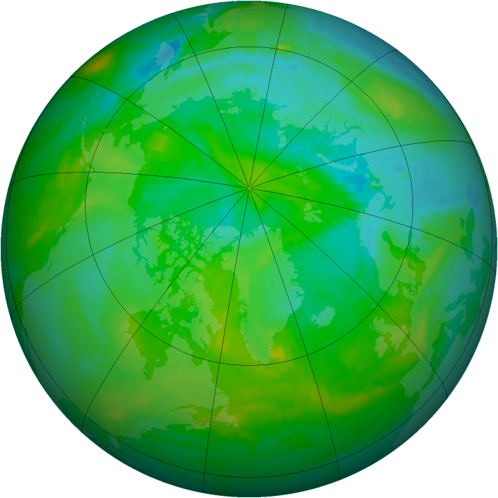 Arctic ozone map for 24 July 2000